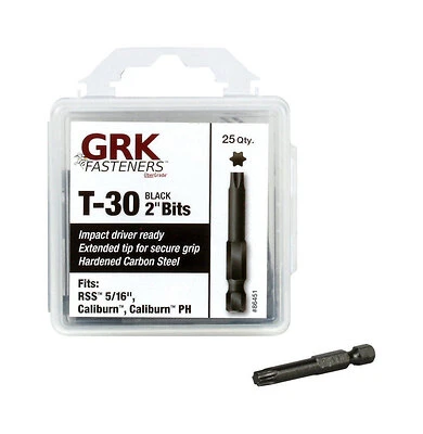 Star T-30 X 2 In. L Impact Power Bit Carbon Steel 25 Pieces