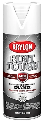Rust Tough 12 Oz. Semi-gloss Alkyd Enamel Spray Paint, White, K09266008
