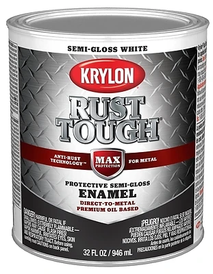 Rust Tough Oil-based Semi-gloss Rust Control Enamel, White, 1 Qt., Model K09708008