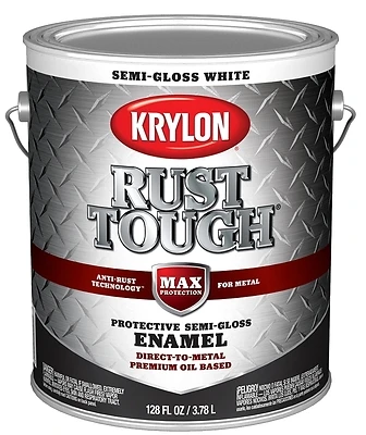 Rust Tough Oil-based Semi-gloss Rust Control Enamel, White, 1 Gallon