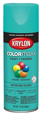 COLORmaxx Spray Paint + Primer, Satin Sea Glass, 12-oz.