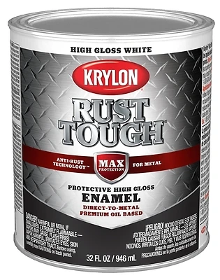 Rust Tough Oil-based Gloss Rust Control Enamel, White, 1 Qt. - Model K09704008