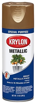 Metallic 12 Oz. Gloss Spray Paint In Brass - High Quality Finish