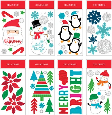 Christmas Window Clings, Assorted, 5.5 x 12-In.