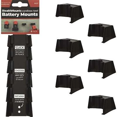 StealthMounts BLACK Battery Mount for Milwaukee M12 6 Pack 12v