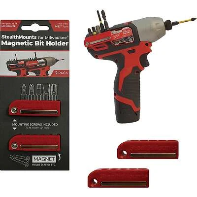 StealthMounts Bit Holder for Milwaukee M12 Red 2 Pack