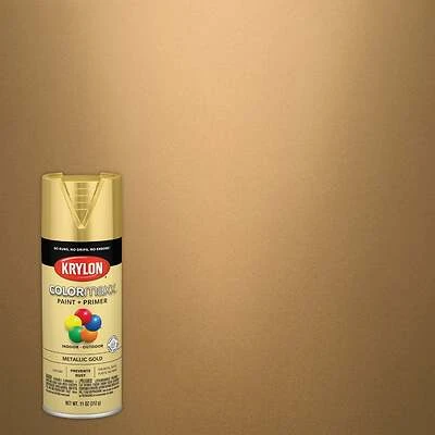 COLORmaxx Spray Paint + Primer, Metallic Gold, 12-oz.