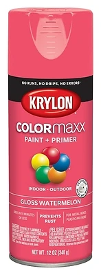 COLORmaxx Spray Paint + Primer, Gloss Watermelon, 12-oz.