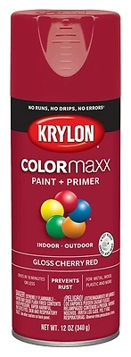 COLORmaxx Spray Paint + Primer, Gloss Cherry Red, 12-oz.