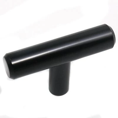 Melrose 2 In. Matte Black T-shape Cabinet Knob, Steel, Model 87920, 1 Pk