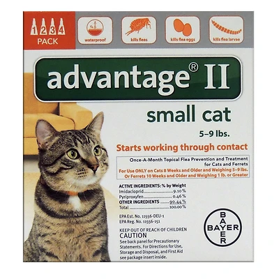 Flea Prevention for Small Cats, 5-9-Lbs., 4 doses.