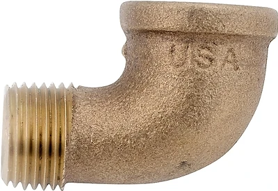 Anderson Metals Rough Brass Street Elbow, 90 Degree, 1/4 In.