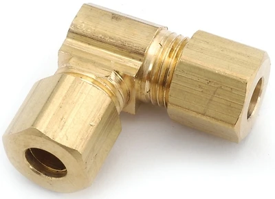 Anderson Metals 750065-04 Tube Union Elbow, 1/4 in, Compression, 90 deg Angle, Brass, 300 psi Pressure
