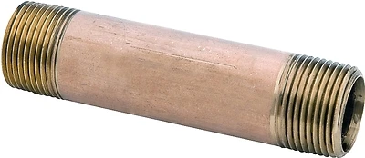 Red Brass Nipple, Lead Free, 1/4 x 2-1/2 In.