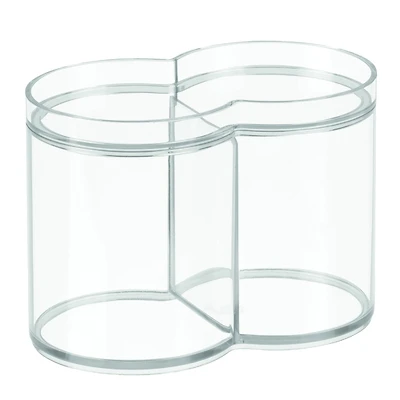 InterDesign Clarity 41540 Dual Canister, Clear Plastic, 4.3 x 6.1 x 3.6 In