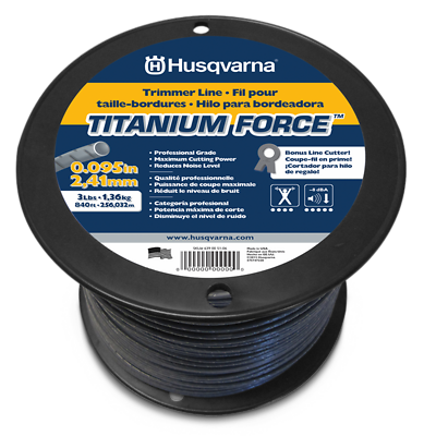Husqvarna Titanium Force Trimmer Line, 0.095 In X 1200 Ft