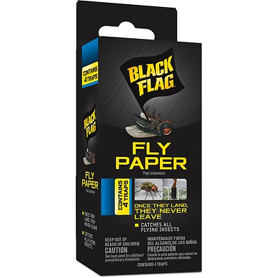 Fly Paper 4 Count Disposable Glue Traps, Model Hg-11016