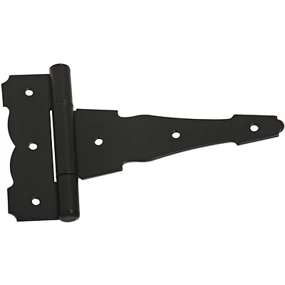 6 In. L Black Steel Ornamental T Hinge 1 Pk, Model N109-042