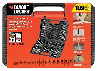 109-piece Combination Drill And Screwdriver Bit Set With Carrying Case