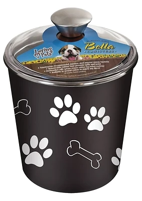 Loving Pets 7481 Bella Espresso Pet Treat Canister, Stainless Steel, 8-1/2 In
