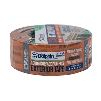Blue Dolphin TP EXT R 0200 Exterior Painter's Tape, Orange, 1.88 In. x 54.6 Yd.