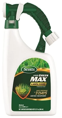 Scotts 3300910 Liquid Green Max Lawn Food, 32 fl oz, 29-0-0, 2000 Sq Ft