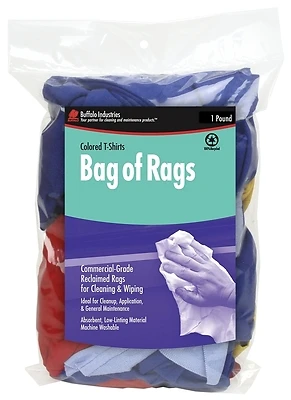 Knit Wiping Rags 1 Lb, 100% Recycled Cloth, Model 10081, Assorted Colors