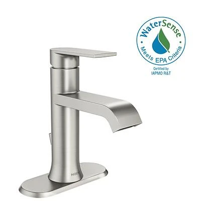 Genta Single Hole Single-handle Bathroom Faucet In Spot Resist Brushed Nickel