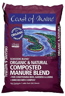 Coast Of Maine SC1000 Composted Cow Manure Soil Builder, Schoodic Blend, 1-Cu. Ft.