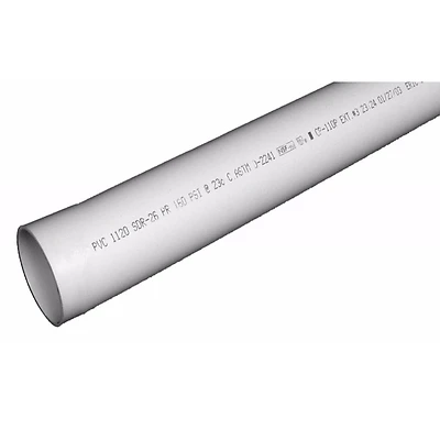 PVC Pressure Pipe, Solid Wall, SDR 26, 2 In. x 10 Ft.