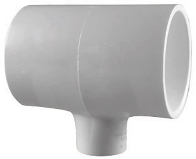 Schedule 40 PVC Pressure Pipe Reducing Tee, White, 3/4 x 3/4 x 1 In.