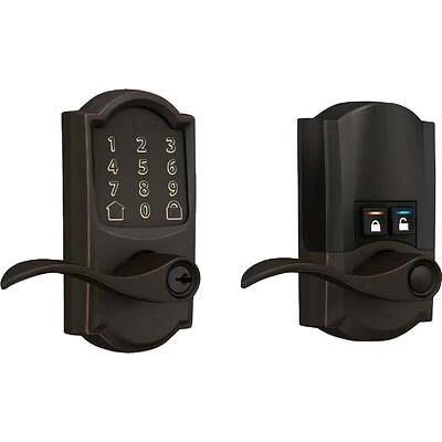 Encode Smart Wi-Fi Entry Door Lock, Camelot Lever, Aged Bronze