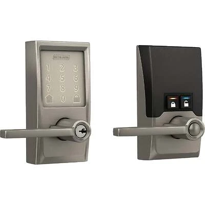 Encode Smart Wi-Fi Entry Door Lock, Century Lever, Satin Nickel