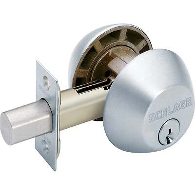 Schlage Double-Cylinder Deadbolt Lock, Satin Chrome, B62CSG626