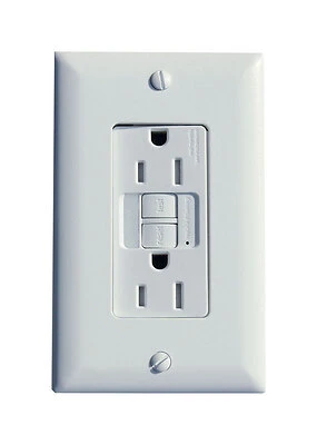 Pass & Seymour GFCI Receptacle/Night Light, 15A, White
