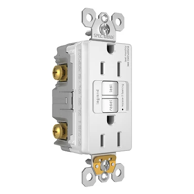 Pass & Seymour GFCI Receptacle, 15A, White