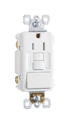 Pass & Seymour GFCI Receptacle/Single-Pole Switch, 15A, White