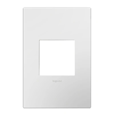 Pass & Seymour adorne Series AWP1G2WH6 Wallplate, 5.13 in L, 3.45 in W, 1-Gang, Polycarbonate, White, Gloss