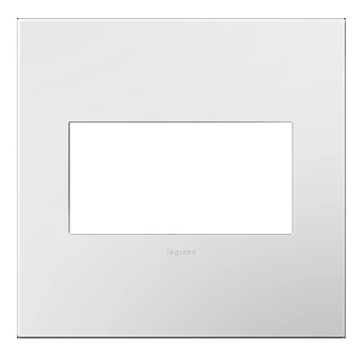 Pass & Seymour adorne Series AWP2GWH4 Wallplate, 5.13 in L, 5.29 in W, 2-Gang, Polycarbonate, White, Gloss