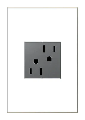 Legrand adorne Series ARTR152M4 2-Module Outlet, Brass/Polycarbonate/Steel, Magnesium, 2-Pole, Wall Mounting