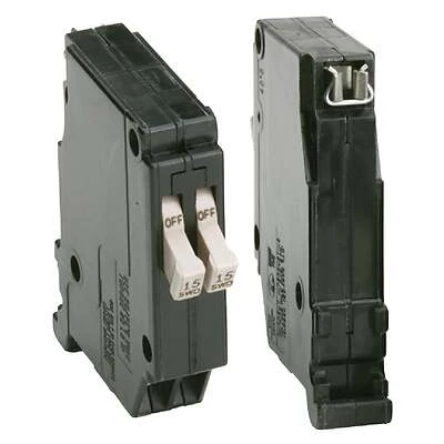 Cutler Hammer Twin Circuit Breaker, Single Pole, 15-Amp