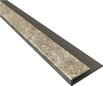 Fasade 18 In. Thermoplastic J-edge Backsplash Trim, Cross Hatch Silver, Model 923-21