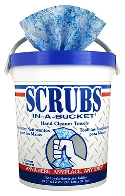Scrubs 42272 In-A-Bucket Hand Cleaning Towels, 10.5 x 12.25-In., 72-Ct.