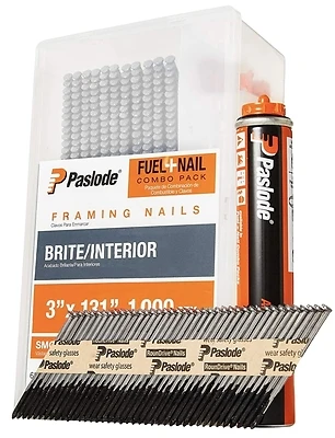 Fuel & Collated Framing Nail Combo Pack, 3 x .131 In., 1,000-Ct.