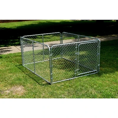 Stephens Pipe & Steel DKS16084 Dog Kennel, Galvanized Steel, 6 x 8 x 4 Ft.
