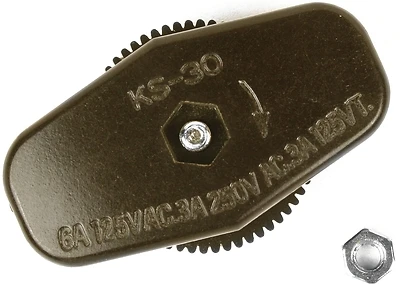 Jandorf 60180 Lamp Cord Feed Through On/Off Switch, Brown