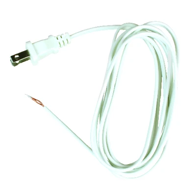 Jandorf 60134 Lamp Cord With Polarized Plug, 18-2, White, 8-Ft.