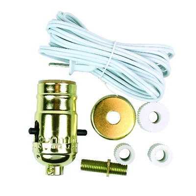 Jandorf Bottle Lamp Kit, Brass, 660W/250V Socket