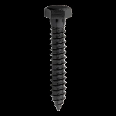 Lag Screw, Black, 1/2 x 3 In.