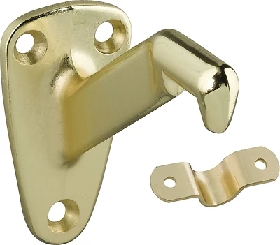 National Hardware N830-116 Handrail Bracket, 250 lb, Polished Brass, 2-Pc